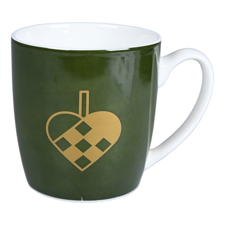 Krus med flettet hjerte Grøn/Grøn