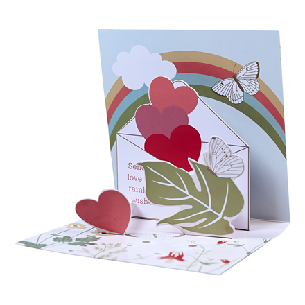 Pop-up kort Sommerfugl Floral Bloom