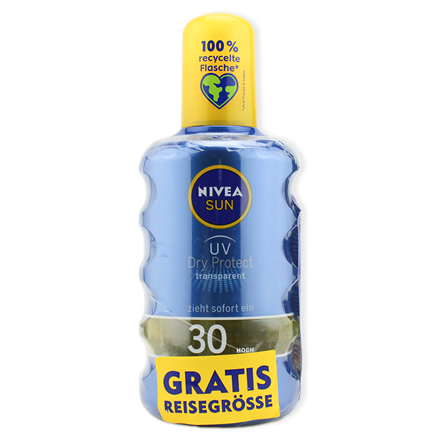 Nivea Sun UV Dry Protect Spray SPF30 200 ml + 50 ml gratis
