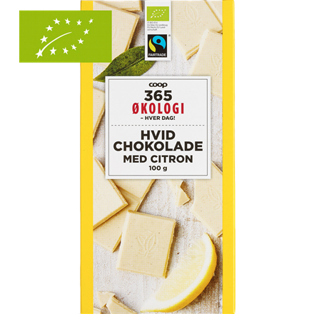 365 Økologi Hvid Chokolade m. Lemon 100 g