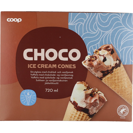 Coop Chokolade Isvafler 6-pak 720 ml