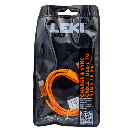 Leki Denmark Braided Orange Cable3 in 1 0.30 M