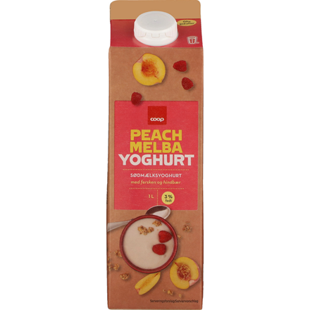 Coop Peach Melba Yoghurt 1,0 l