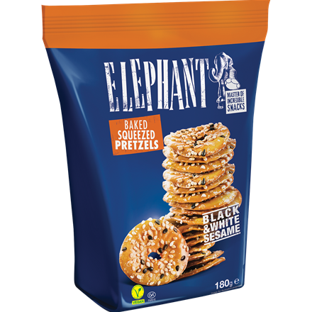 Elephant Pretzels Black & White Sesame 180 g