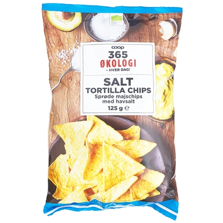 365 Økologi Tortilla Chips Salt 125 g