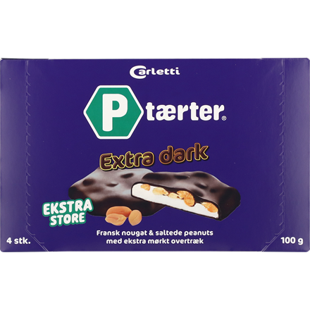 Carletti P-Tærter Extra Dark 4-pak 100g