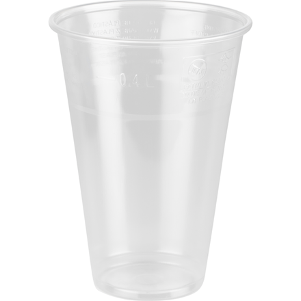 Fadølsglas 40 cl, PP klar, 50-pak