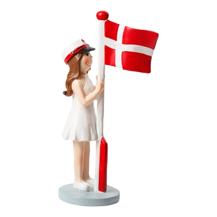 Student med flag H 12cm Blå/Rød Hue
