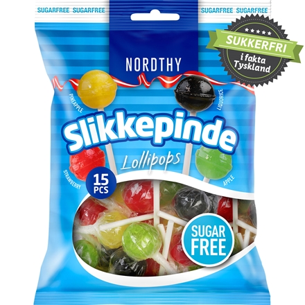Nordthy Sukkerfrie Slikkepinde 4 var. 150 g