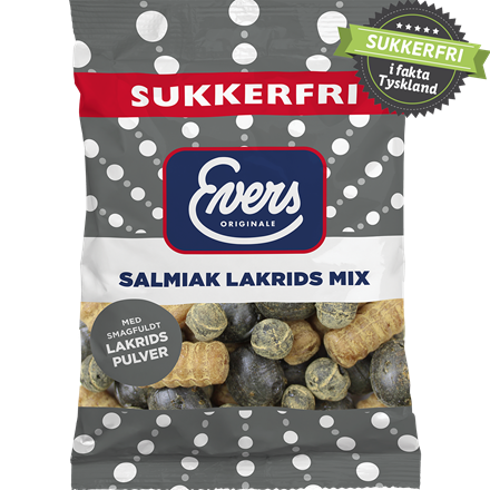 Evers Salmiak Lakrids Mix Sukkerfri 70 g