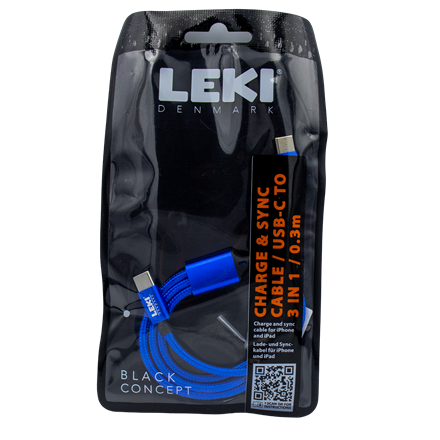 Leki Denmark Braided Blue Cable3 in 1 0.30 M
