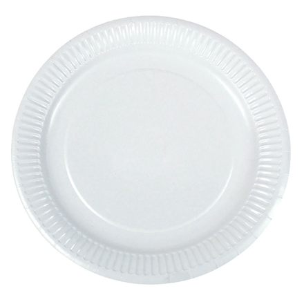 Paptallerken Catersource Ø23 cm Hvid 50-pak