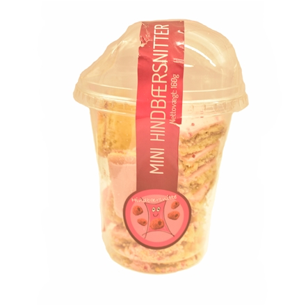 Mini Hindbærsnitter m. pink glasur160 g