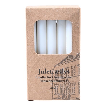 Juletræslys Hvid 10cm 20-pak
