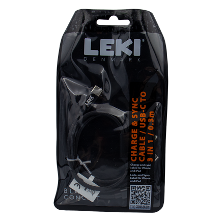 Leki Denmark Braided Black Cable3 in 1 0.30 M