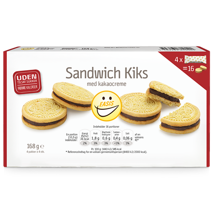 EASIS Sandwich Kiks m/Kakaocreme 168 g