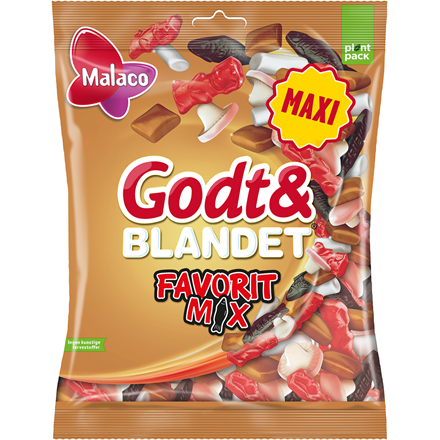 Malaco Godt & Blandet Favorit Mix 325 g