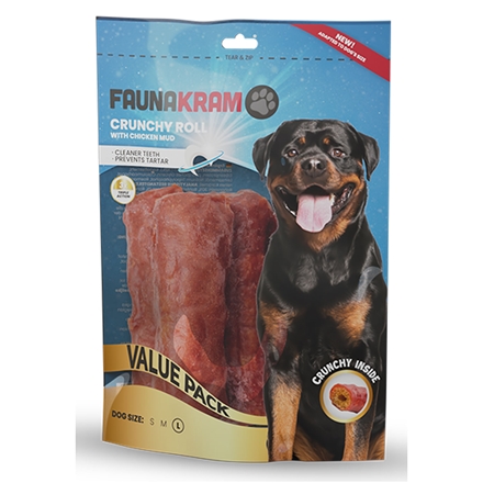 Faunakram Crunchy Roll Chicken Mud L 300 g
