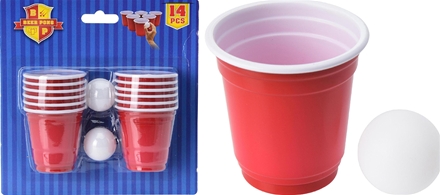 Beer Pong Game 14 Shotglas a 60ml + 2 Bolde