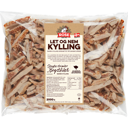 Rose Kyllinge Strimler Stegt 2 kg