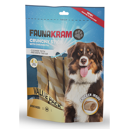 Faunakram Crunchy Dental Stick Chicken Fill M 250 g