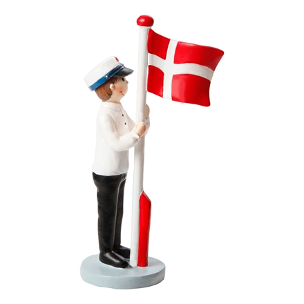 Student med flag H 12cm Blå/Rød Hue