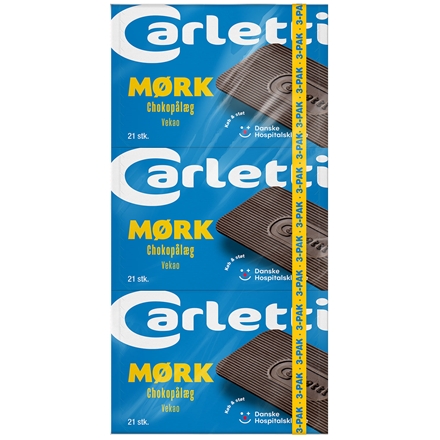 Carletti Chokopålæg Mørk 3-pak 220,5 g