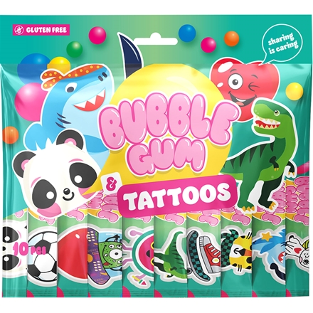 Becky´s BubbleGum med Tattoos 80 g