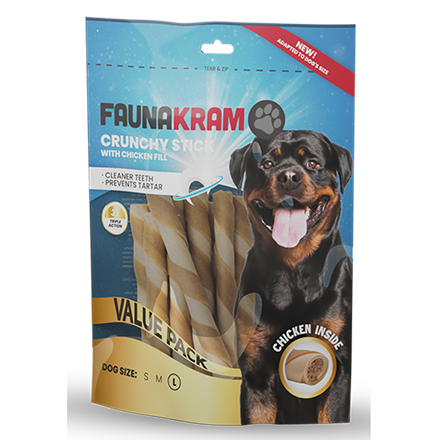 Faunakram Crunchy Dental Stick Chicken Fill L 300 g