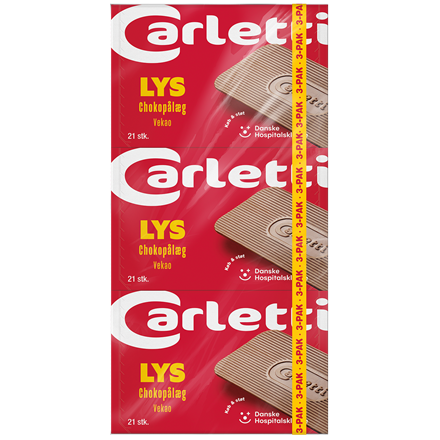 Carletti Chokopålæg Lys 3-pak 220,5 g