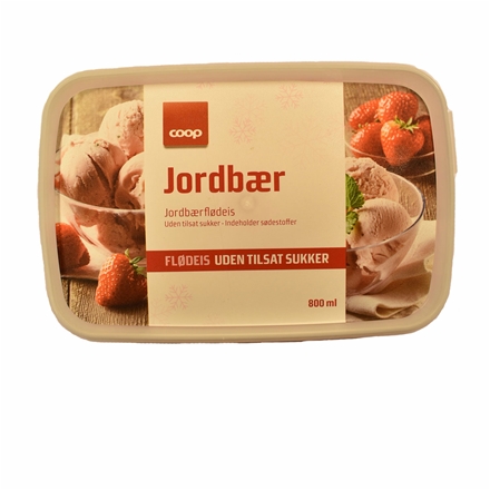 Coop Sukkerfri Jordbær Is 800 ml