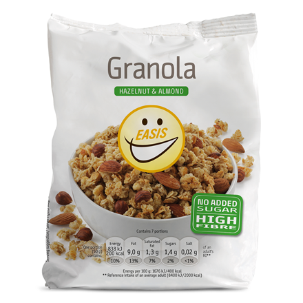 EASIS Granola Med Hasselnødder & Mandler 350 g