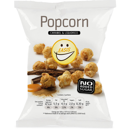 EASIS Karameliserede Popcorn Med Lakrids 50 g