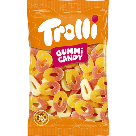 Trolli Gummi Candy Ferskenringe 1 kg