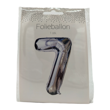 Folieballon Nr. 7 60 Cm Sølv