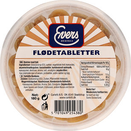 Evers Flødetabletter 180 g