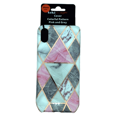 Colorful pattern Pink and Grey XS Max