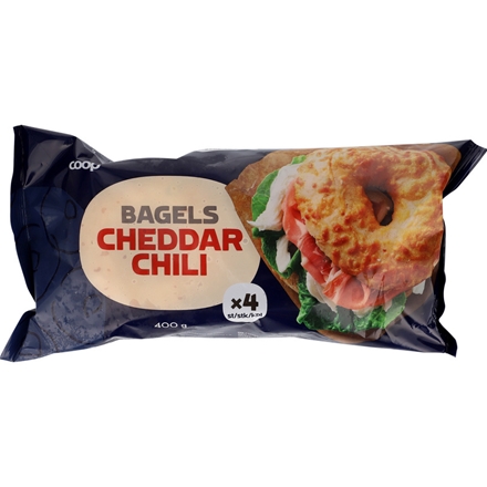 Coop Bagel Chili/Cheddar 400 g