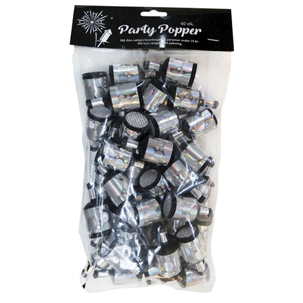 Trækpopper Flaske Sølv 40-pak