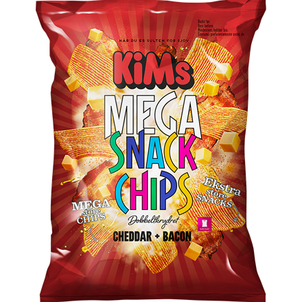 Kims Mega Snack Chips Cheddar & Bacon 155 g