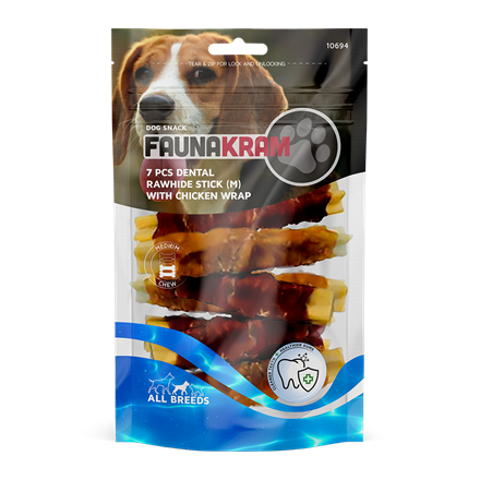 Faunakram Dental Wrap Chicken 7 stk. M 180 g