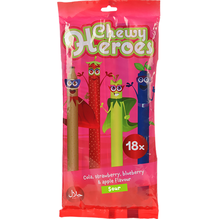 Chewy Heroes Sour Bag 360g