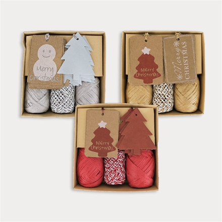 Gavebånd Sampak 3 ass rød/sølv/guld