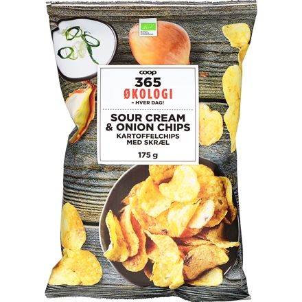 365 Økologi Chips, SourCream & Onion 175 g