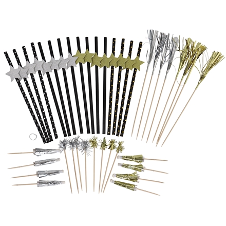 Drinkspynt 40 dele guld/sølv