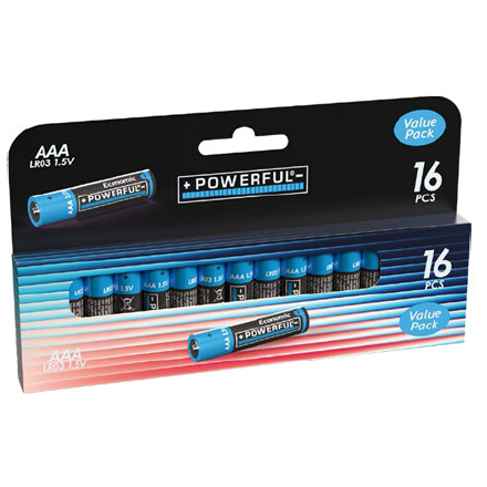Batteri AAA 16 stk.