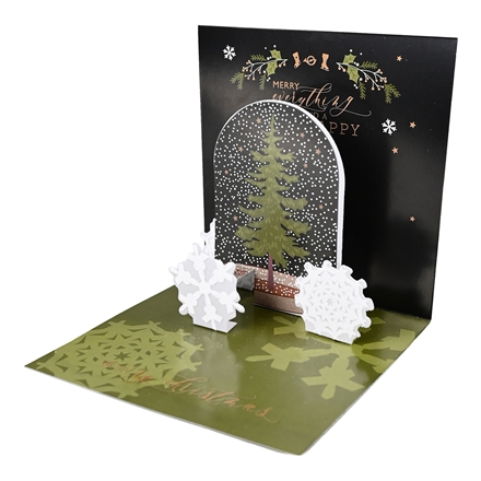 Pop-up kort Guld Glitter 