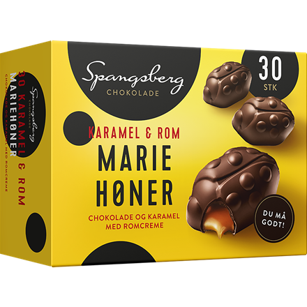 Spangsberg Mariehøner Karamel/Rom 330 g