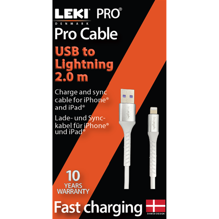 Leki bycph Pro Cable - USB to Lightning 2.0 m Hvid