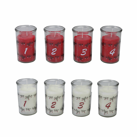 Adventslys i Glas 10cm